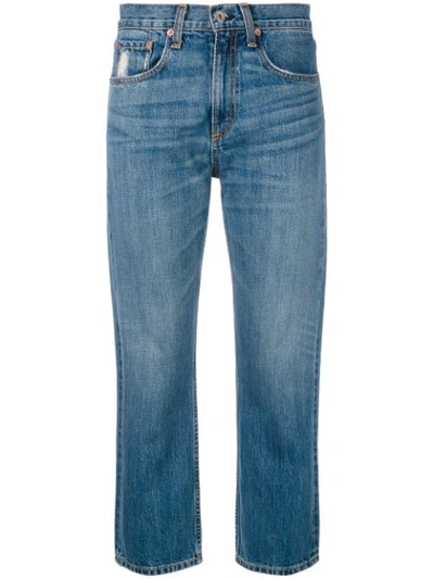 Shop Rag & Bone Marilyn Straight Leg Mid-rise Jeans In Blue