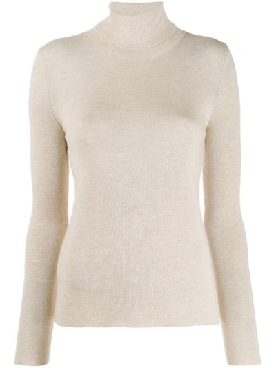 Shop Prada Roll-neck Jumper In Neutrals