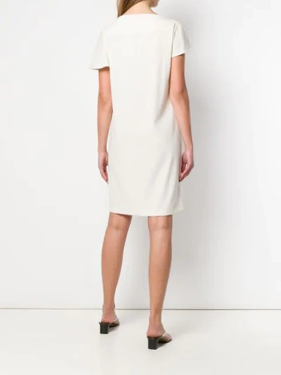Shop Etro Asymmetric Draped Dress In Neutrals