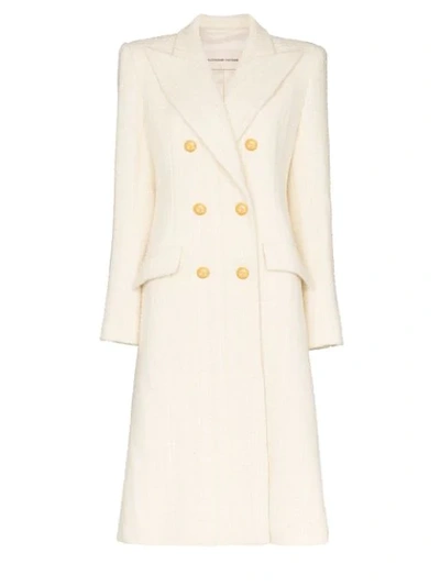 Shop Alexandre Vauthier Structured Double-breasted Coat In White