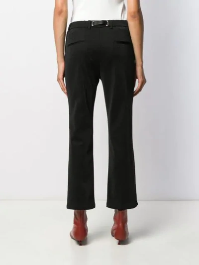 Shop White Sand Cropped Tailored Trousers In Black