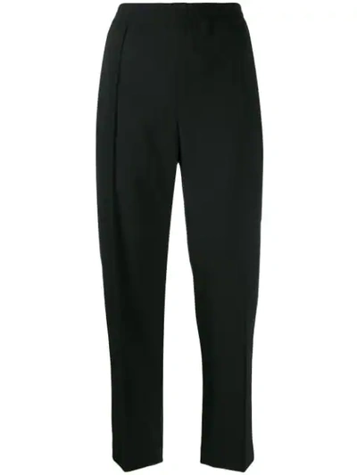 Shop Joseph Cropped Pleated Trousers In Black