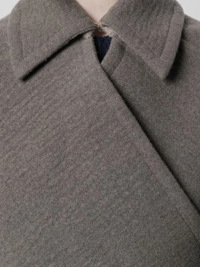 Shop Jw Anderson Cross-wrap Double Face Cape In Grey