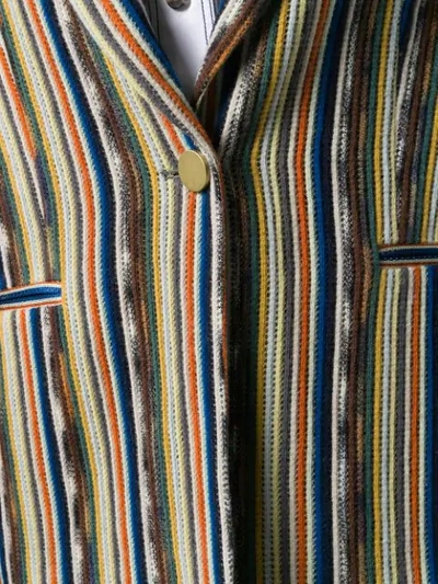 Shop Missoni Striped Slim-fit Blazer In Orange