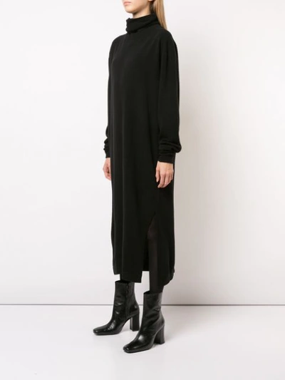 Shop Lemaire Turtleneck Midi Dress In Black