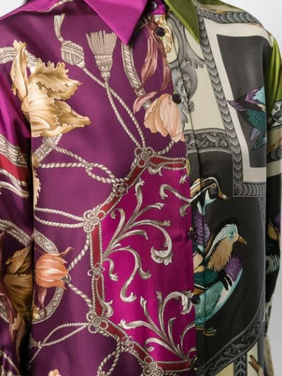 Shop Ferragamo Heritage Print Shirt Dress In Purple