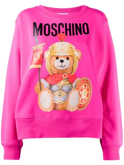 Shop Moschino Teddy Bear Oversized Sweatshirt In 2219 Pink