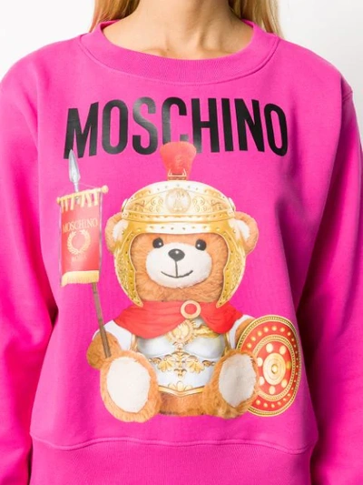 Shop Moschino Teddy Bear Oversized Sweatshirt In 2219 Pink