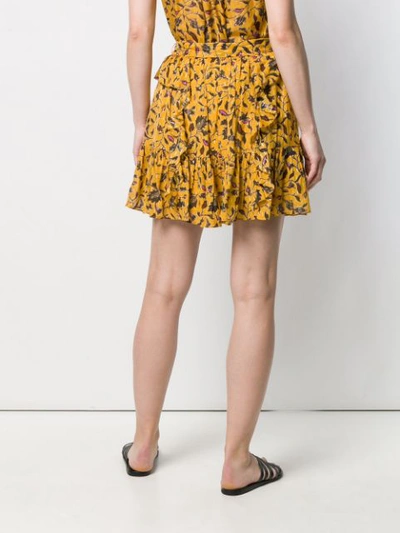 Shop Ulla Johnson Zea Floral Print Skirt In Yellow