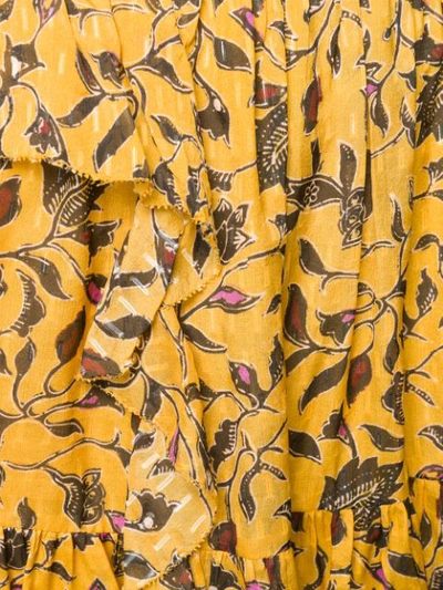 Shop Ulla Johnson Zea Floral Print Skirt In Yellow