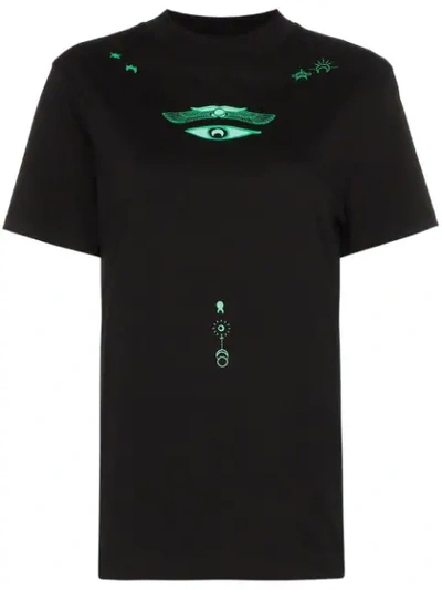 Shop Marine Serre Eye-print T-shirt In Black