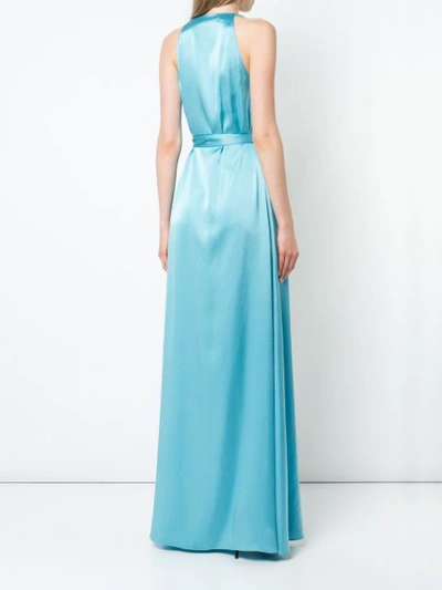 Shop Diane Von Furstenberg Wrap Front Gown In Blue