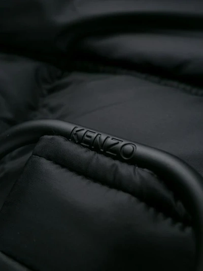 Shop Kenzo Belted Padded Coat In Black