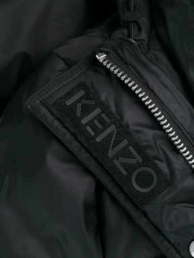 Shop Kenzo Belted Padded Coat In Black