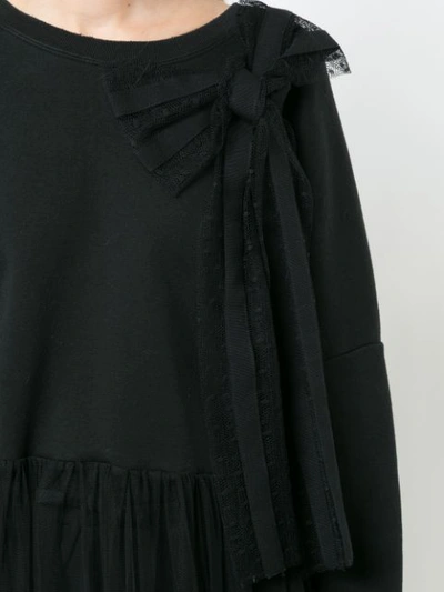 Shop Red Valentino Sheer Panel Sweat Dress - Black