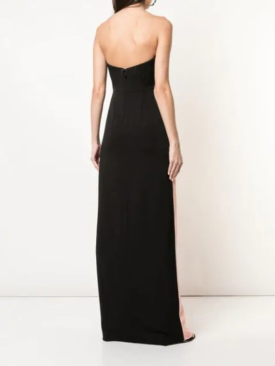 Shop Nicole Miller Strapless Ruffle Gown In Black