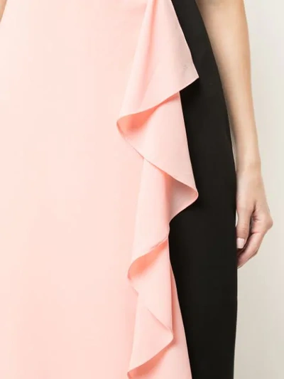 Shop Nicole Miller Strapless Ruffle Gown In Black