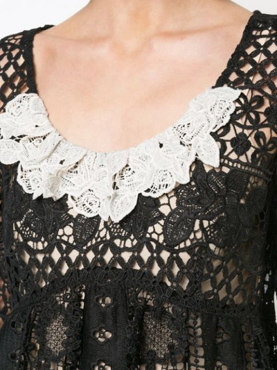 Shop Anna Sui Floral Medallion Lace Dress - Black