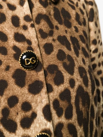Shop Dolce & Gabbana Leopard Print Coat In Brown