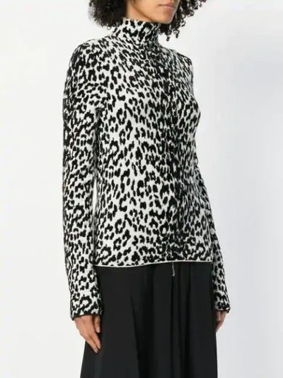 Shop Givenchy Leopard Print Turtleneck Sweater - Multicolour