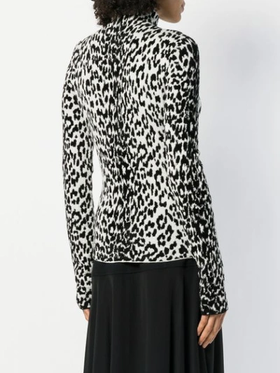 Shop Givenchy Leopard Print Turtleneck Sweater - Multicolour