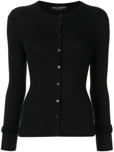 Shop Dolce & Gabbana Button-front Cardigan In Black