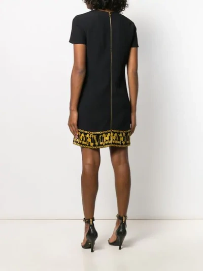 Shop Versace Safety Pin Short Dress In Black