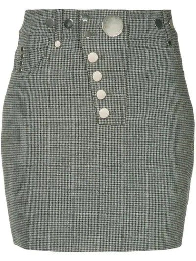 Shop Alexander Wang Checked Fitted Mini Skirt - Grey