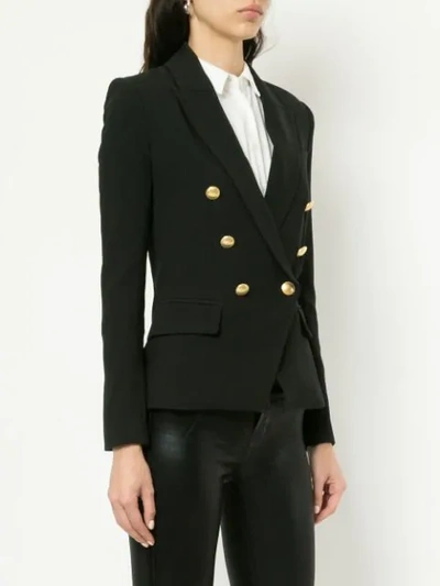 Shop L Agence Lapel Detail Blazer In Black