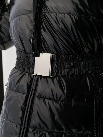 Shop Pinko Belted Puffer Jacket In Black