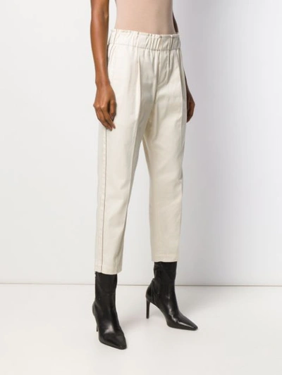 Shop Brunello Cucinelli Straight Leg Trousers In Neutrals