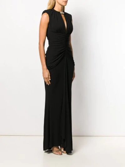 Shop Alexander Mcqueen Pleated Waist Dress In 1000 Black