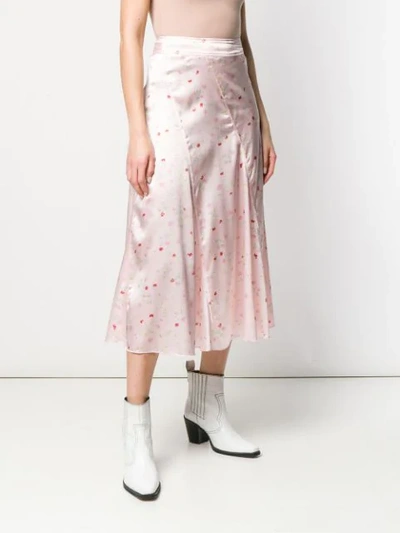 Shop Ganni Floral Skirt In Pink