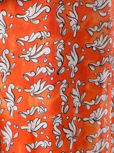 Shop Escada Twila Print Cropped Trousers In Orange