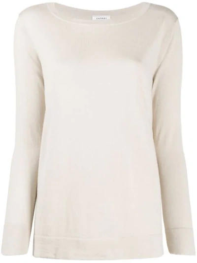 Shop Snobby Sheep Long Sleeved Sweatshirt In Neutrals