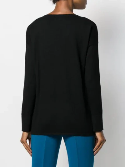 FAUX-LEATHER HEM JUMPER