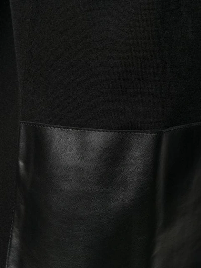 Shop Snobby Sheep Faux-leather Hem Jumper In Black