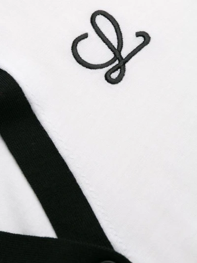 Shop Loewe Monogram Knitted Cardigan In 2100 White