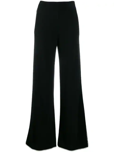 Shop Jil Sander Flared Cashmere Trousers In Black