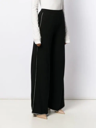 Shop Jil Sander Flared Cashmere Trousers In Black