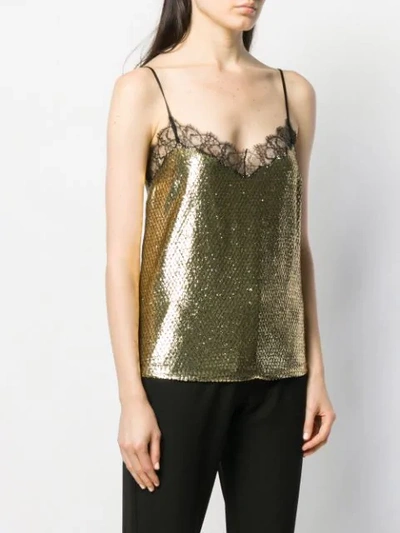 Shop Etro Lace Camisole In Gold