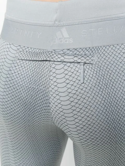 Shop Adidas By Stella Mccartney Lace Print Leggings - Grey