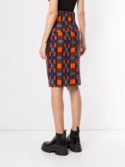 Shop Facetasm High Waisted Pencil Skirt In Orange