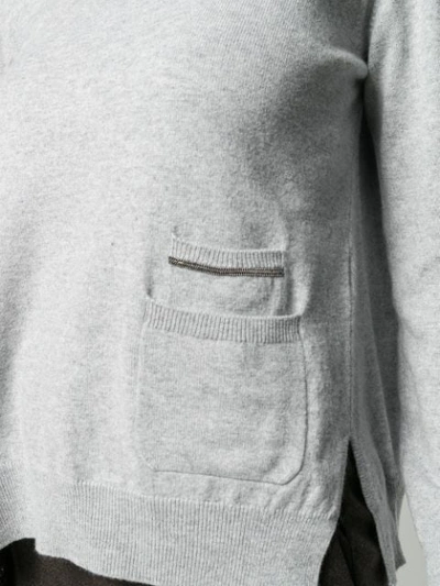Shop Fabiana Filippi Patch Pocket Jumper In Grey