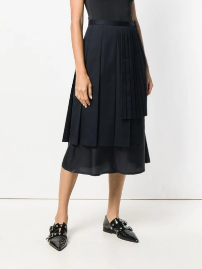 Shop Comme Des Garçons Noir Kei Ninomiya Asymmetric Full Skirt - Blue
