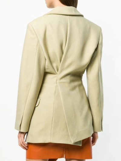 Shop Jacquemus Asymmetric Fitted Blazer - Neutrals