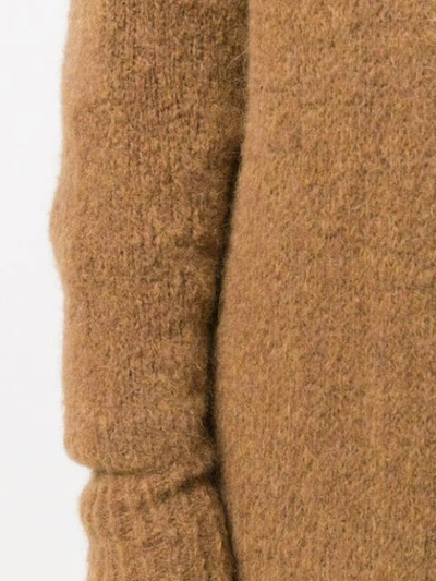 Shop Tela Long-line Knitted Cardigan In Brown