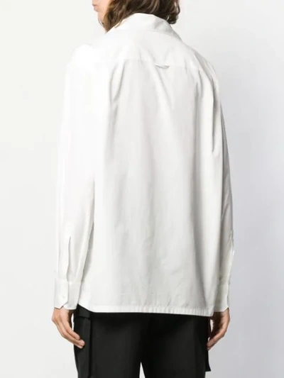 Shop Prada Rose Print Shirt In F0o3n Bianco Lacca
