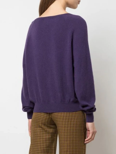 Shop A Shirt Thing V Neck Jumper In Purple