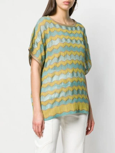 Shop M Missoni Loose Fit T-shirt In Yellow